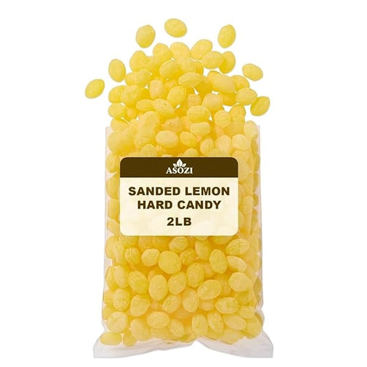 Sanded Lemon Drops Hard Candy 2lb - Sweet Tarts & Old Fashioned Candy - Long-Lasting Lemony Goodness - Lemon Candy for Any Occasion - Old Fashioned Drops for Sore Throat Relief.