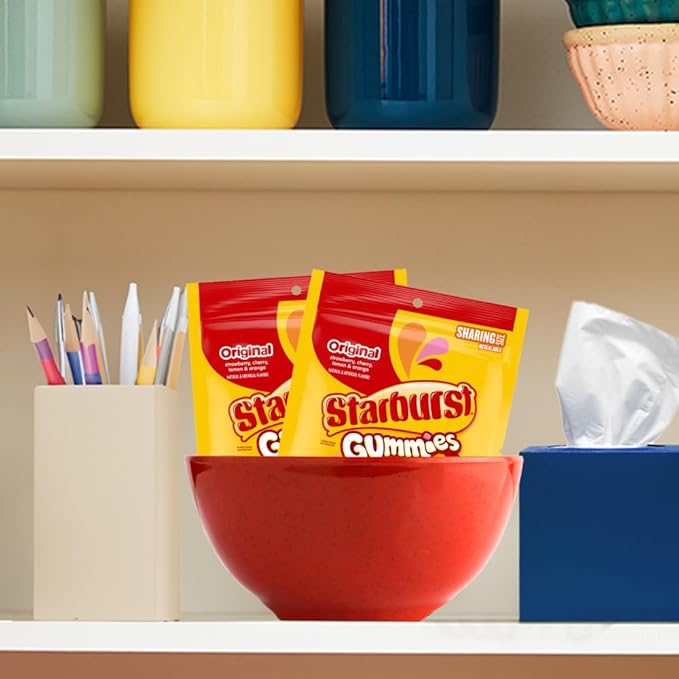 STARBURST Gummies Original Gummy Chewy Fruit Candy, Sharing Size, 9 oz Bag (Pack of 8)