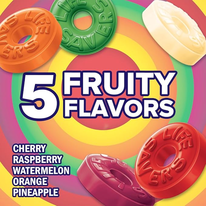 LIFE SAVERS 5 Flavors Hard Candy Bulk Pack, 1.14 oz Roll (Pack of 20)