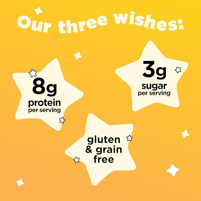 Three Wishes Grain-Free & Protein Cereal - Healthy, Low Sugar & Gluten-Free Breakfast Cereal - Low Carb, Plant-Based, Vegan & Non-GMO - Honey, 6-Pack