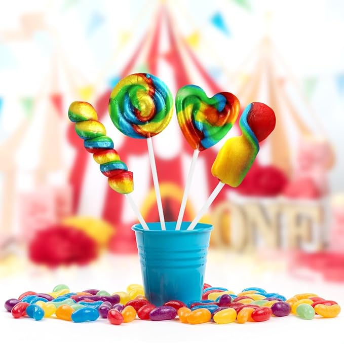 Carnival Lollipops Rainbow Twist, Swirls, and Round Lolly pops Unicorn Party Favors - Individually Wrapped Rainbow Candy Suckers & Lollipops Great for Birthday Parties, Unicorn Pinata, 100 Count