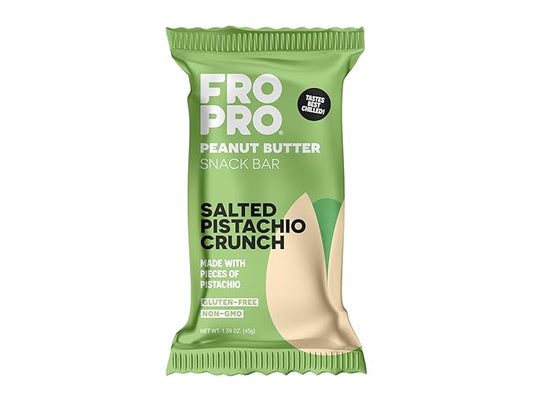 FROPRO Snack Bar - Peanut Butter Snack Bars - Gluten Free, Dairy Free, Soy Free, Non GMO, Plant Based Protein Snack Bar - Crave-worthy & Great On-the-Go | Pistachio Crunch, 12 Pack