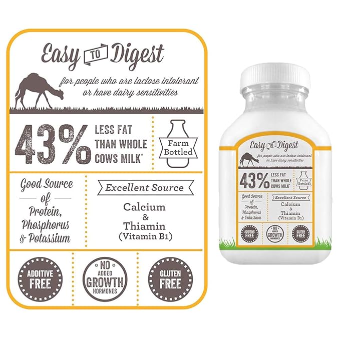 Desert Farms - Organic Fresh Frozen Camel Milk - Fresh Flavor with Health Benefits - Pure & Natural Grade A - Allergen Free Milk from Healthy Camels in Midwest - Made In The USA [6 Pack]