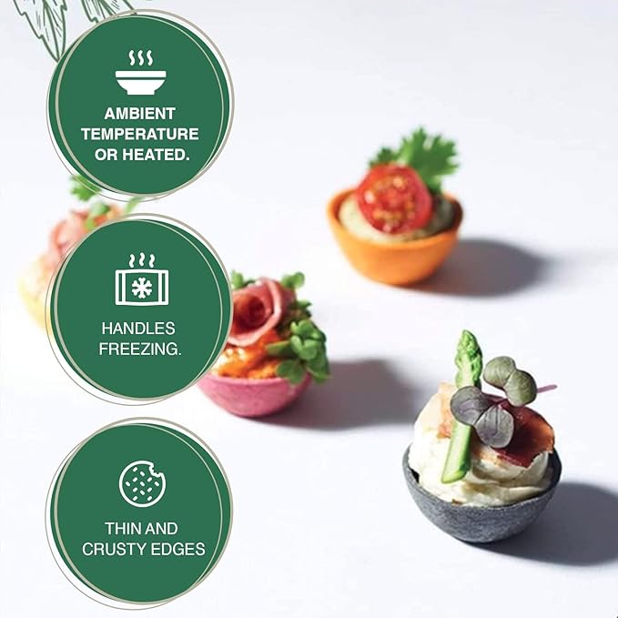 CROC'IN - Neutral Tartlets Shells - Edible Appetizer or Dessert Cups - Mini Pastry Cases - Artisanal Confection - 240 pieces