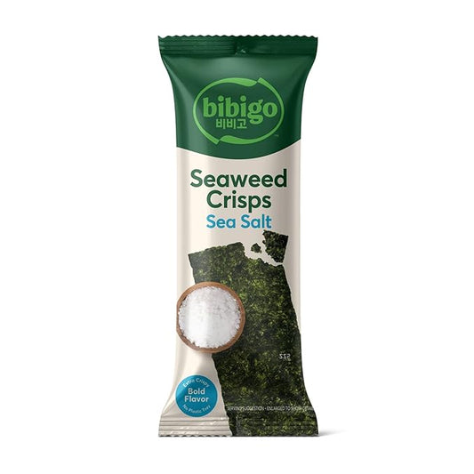 Bibigo Seaweed Crisps, Sea Salt, 0.14 Ounce (Pack of 1)