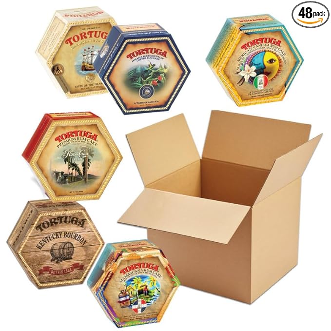 TORTUGA Provenance Rum Cake Variety Pack – 4 oz - 8 Provenance 6 packs (48 units) - Gourmet Gift for Food Gift Basket, Snack Gift Basket, Birthday Gifts, and Bakery Desserts - Great Mini Cakes for Delivery