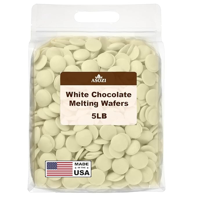 White Chocolate Melting Wafers 5lb - Premium White Chocolate Chips for Baking & Desserts - Smooth Melting Chocolate for Dipping, Drizzling & Molding - Resealable Bag for Freshness