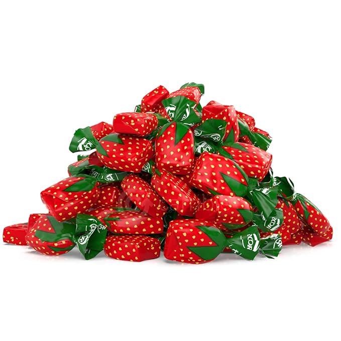 Strawberry Bulk Candy by Cambie, 12 lbs of Strawberry Candy with a Deliciously Sweet Hard Exterior with a Soft, Fruit-Filled Center, Bon Bons for Piñata Filler, Party Favors, and More