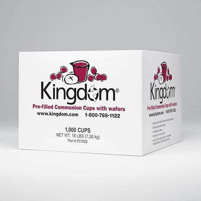 Kingdom Easy Open Prefilled Communion Cup with Wafers(1000ct) Sealed in a Single-Serving Container with Upto 1-Year Shelf Life, Perfect for Holy Eucharist Celebration in Hospitals, Summer Camps
