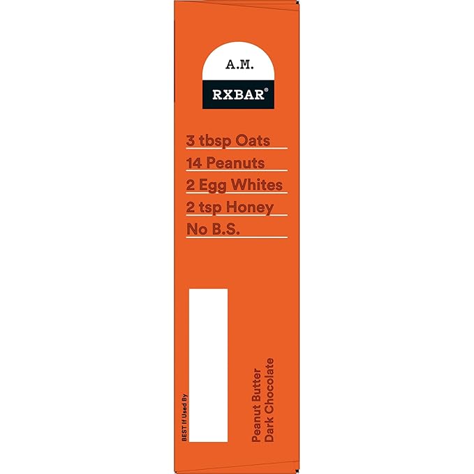 RXBAR A.M. Protein Bars, Gluten Free Snacks, Breakfast Snacks, Peanut Butter Dark Chocolate, 9.7oz Box (5 Bars) (Pack of 2)