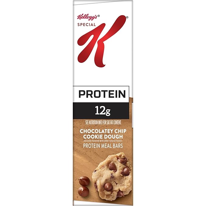 Kellogg's Special K Protein Meal Bars, 12g Protein Snacks, Meal Replacement, Chocolatey Chip Cookie Dough, 19oz Box (12 Bars) (Pack of 2)