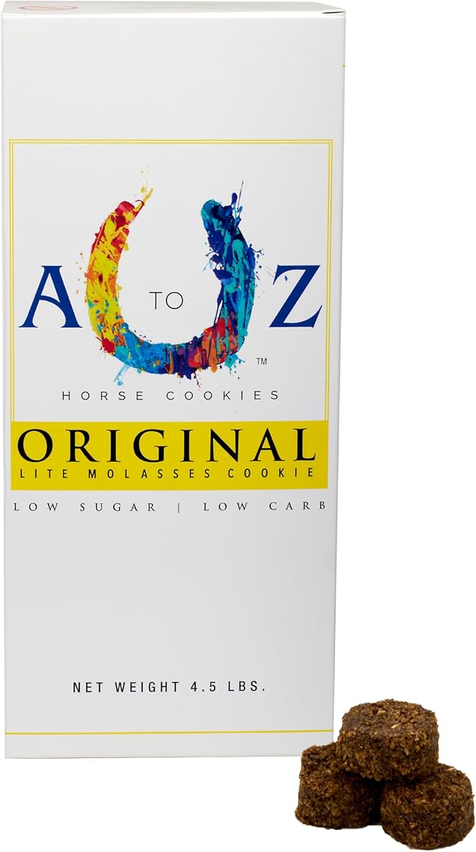 A TO Z HORSE COOKIES Horse Treats, Original Flavor, A Softer Cookie/Pill Popper Made w/Lite Molasses, Low Carb/Sugar, Wheat, Corn, Soy & Alfalfa Free. All Natural Ingredients, 4.5 lb