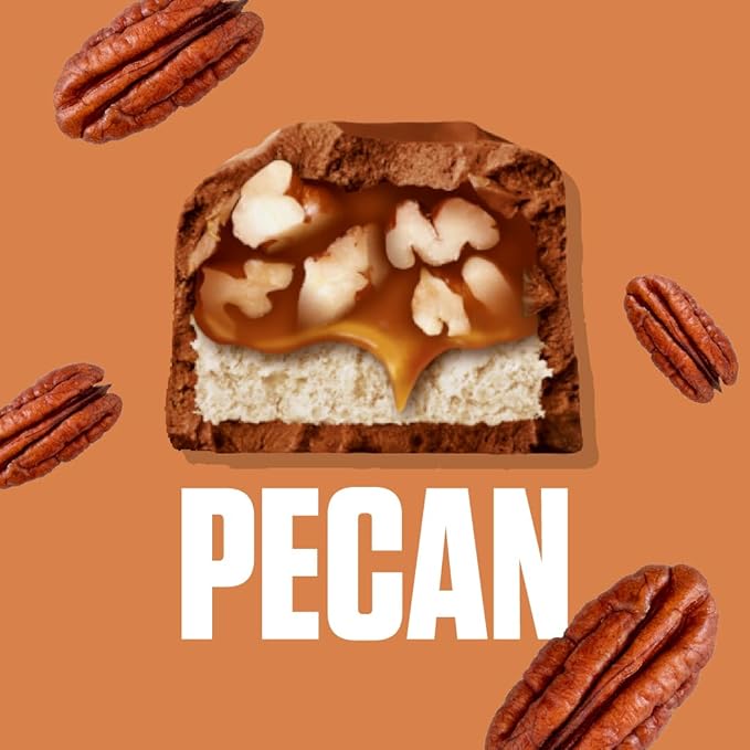 SNICKERS Pecan Milk Chocolate Candy Bar - Full Size Bars, Bulk Box Individually Wrapped, 24-Pack, 33.8 oz