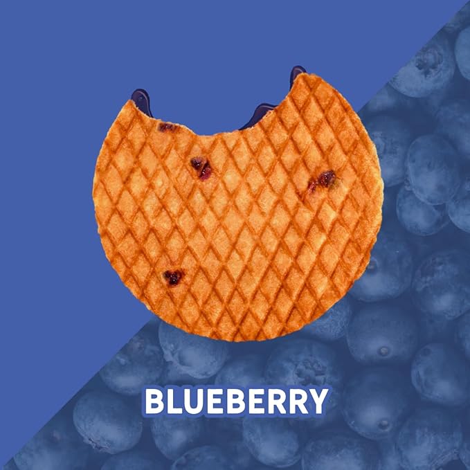 Double Dutch Stroopwafel Cookies – 2 Pack – 16 Waffles – Caramel, Blueberry, Vanilla, Chocolate Salted Caramel (16 Count, Blueberry)