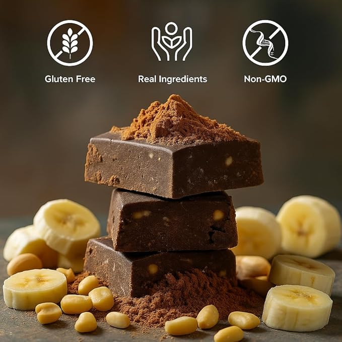 NEOBAR Fruit and Nut Bars - Plant-Based Vegan Snack Bars, Gluten Free Dairy Free Snacks, No Added Sugar, No Preservatives, Non-GMO | Banana & Peanut,12 Count