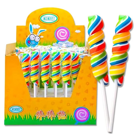 DAMAICHUHAI Rainbow Lollipops - 48 Count Individually Wrapped Bulk Lollipops | Perfect Birthday Party Favors for Kids & Candy for Goodie Bags，Party Favor Candy