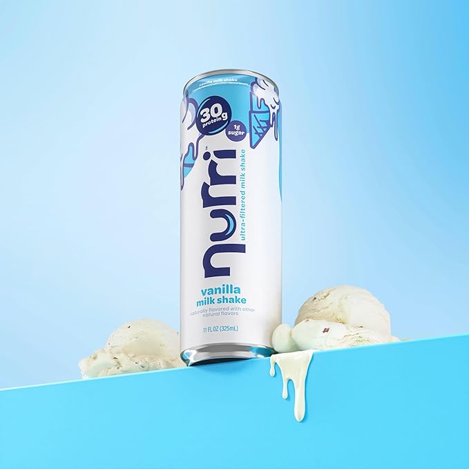 Nurri - 30g Protein Ultra Filtered Milk Shake – Vanilla - Lactose Free, Low Sugar, 150 Calories, 10 Vitamins and Minerals - 11 fl oz, 10 Cans