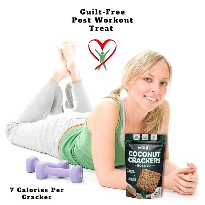 Roasted Coconut Crackers – Vegan Snack & Gluten Free Cracker Made with 100% Real Coconut – Organic, Dairy Free, Non-GMO, Lightly Sweet & Crunchy – 2 Coconuts in Every Bag - (Pack of 5)