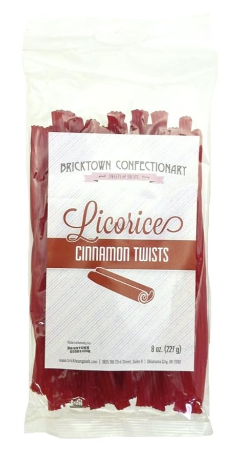 Cinnamon Licorice Twists - Spicy Fat-Free Old Fashioned Gourmet Red Hots Cinnamon Candy - Soft & Chewy Texture with Bold Fresh Flavor - Licorice Candy - (8 oz)