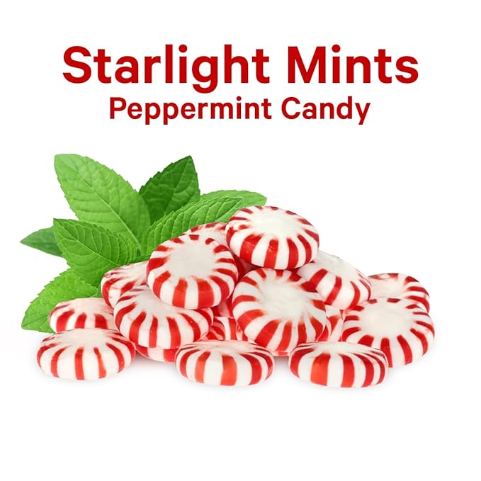 Starlight Peppermints Individually Wrapped Candy, 5 Pound Bulk Pack, Sweets for On the Go Refreshment, Perfect Peppermint Candy for Office.