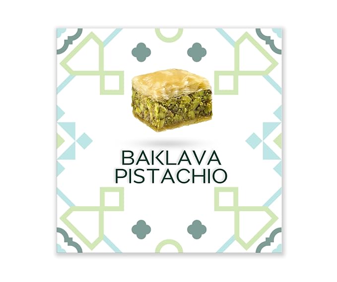 Al Bohsali 1870 Premium Pistachio Baklava 24-Piece Assortment | Handcrafted Mediterranean Pastries Since 1870
