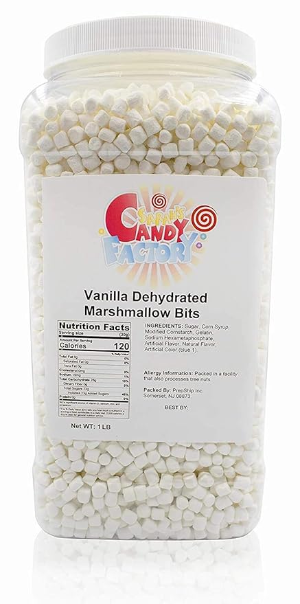 Sarah's Candy Factory Vanilla Mini Dehydrated Marshmallows in Jar, 1 Lb