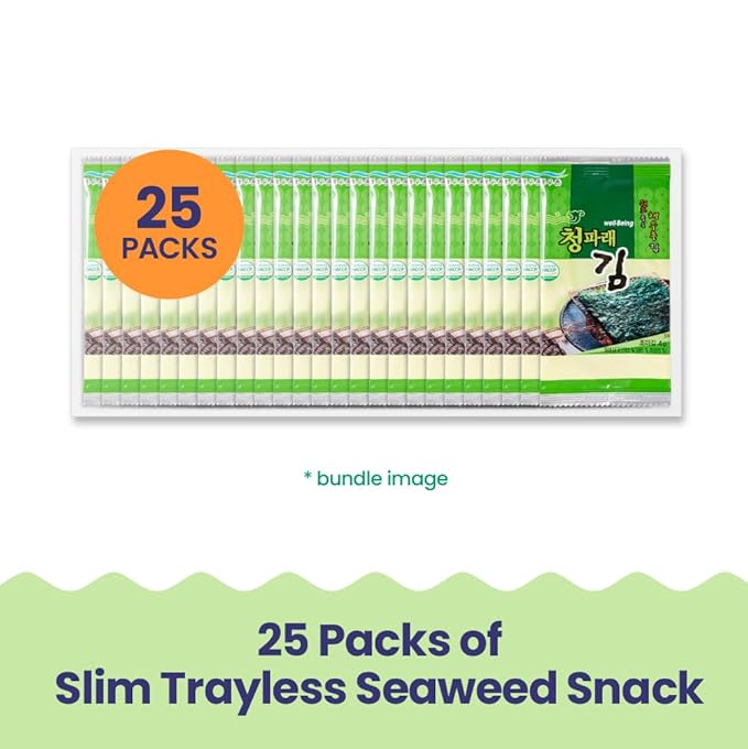 KIM'S TABLE- Sea Salt - 25 Count - Organic Roasted Seaweed Sheets - Keto Vegan Gluten Free - Great Source of Iodine & Omega 3’s - Healthy On-The-Go Snack for Kids Adults