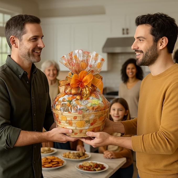 Handcrafted Gift Basket with Chocolates, Cookies, Snacks & Candy. Perfect for Birthdays, Sympathy, Holidays, Clients & Thank You Gifts (Upgrade: $84.99, Thanksgiving)