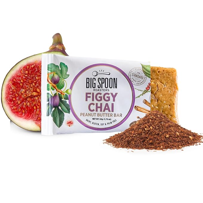 Big Spoon Roasters Nut Butter Bars Pack Cherry Pecan, Apricot Pepita, Cranberry Cashew & Figgy Chai High Protein Bars Variety Pack with Non GMO Pea Protein 12 Count (3 of Each Flavor) 1 Case Variety