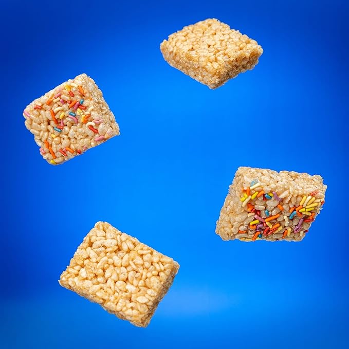 Skinny Crispy Variety Rice Treats – Birthday Cake (6) & Vanilla (6), Low Sugar (4g), Vegan, Gluten-Free, Dairy-Free, Non-GMO, Top 9 Allergen-Free, Healthy Snack Bars, 10 Count