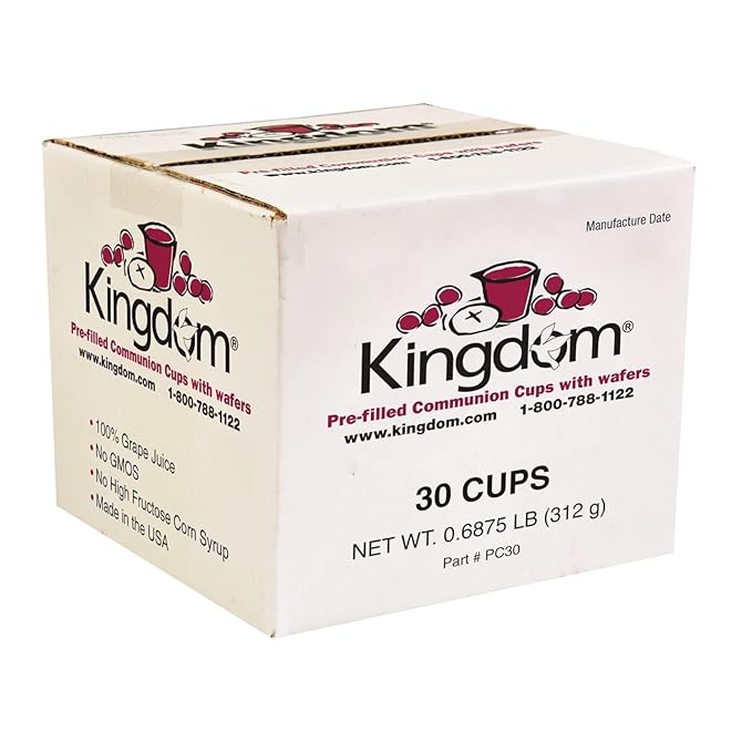 Kingdom Prefilled Communion Cups with Wafers - 30 Count