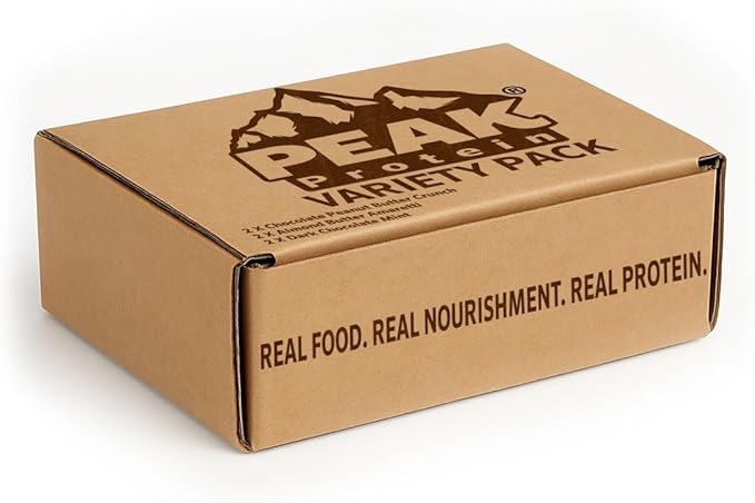 PEAK PROTEIN BARS - Natural - Grass-Fed Whey - 20G Protein - Non-GMO - Gluten Free - 6 Bar Variety Pack