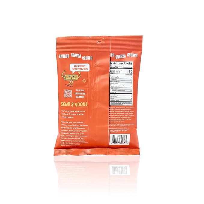 S’NOODS Rigatoni Basil Pomodoro Chips - Light & Crunchy Noodle Chips - Plant-Based Protein - Vegan Snacks - Gluten-Free - Perfectly Crispy & Delicious - For Adventurous Snackers - 0.74 oz (12 Pack)
