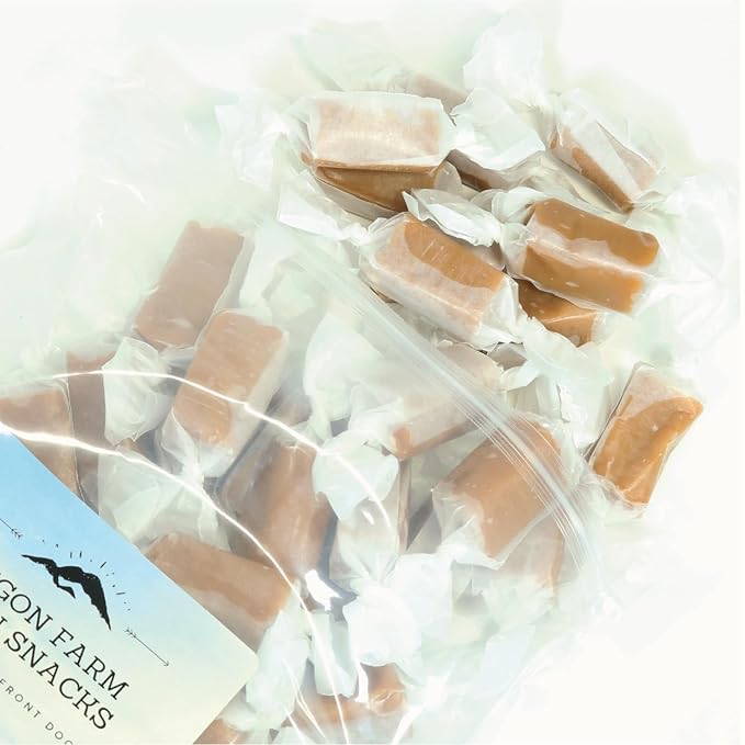Oregon Farm Fresh Snacks Salted Caramel Gourmet Candy - Individually Wrapped Candy - Vanilla & Sea Salt Caramels - Soft & Chewy Oregon Products (16oz.)