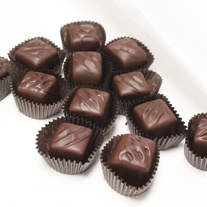 Vermont Nut Free Chocolates Boxed Chocolate Caramels (Dark Chocolate) 12-Piece, Nut-Free, Egg-Free, Kosher
