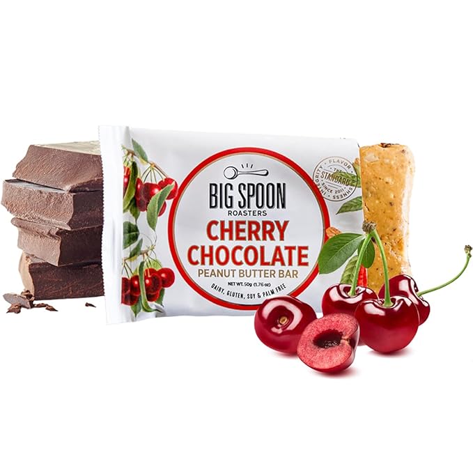 Big Spoon Roasters Nut Butter Bars Pack Cherry Pecan, Apricot Pepita, Cranberry Cashew & Figgy Chai High Protein Bars Variety Pack with Non GMO Pea Protein 12 Count (3 of Each Flavor) 1 Case Variety