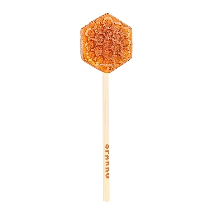 Sparko Sweets Ginger Honeycomb Lollipops, Made in USA, No Artificial Ingredients, No Corn Syrup, 40 Pieces, 1.2-inch Diameter, 1.5 lbs, Gold – Ideal for Tea Stirrers, Sore Throat Remedy, and Gifts