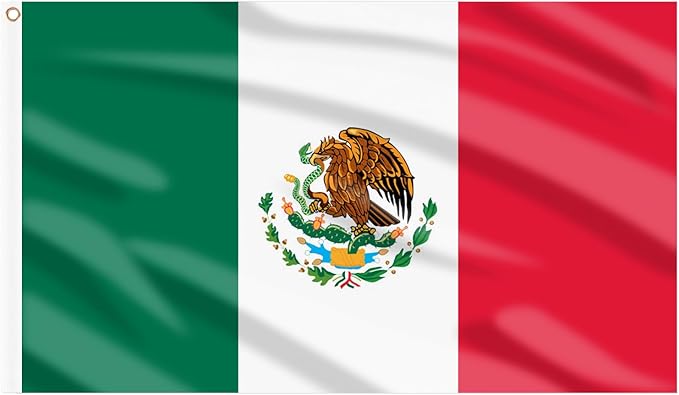 AhfuLife Mexico Flag 3x5 Ft 2 Pcs, Large Mexican Flags for Cinco de Mayo Party Decorations - Double Sided with Brass Eyelets for Bar Garden Street Decoration Indoor Outdoor