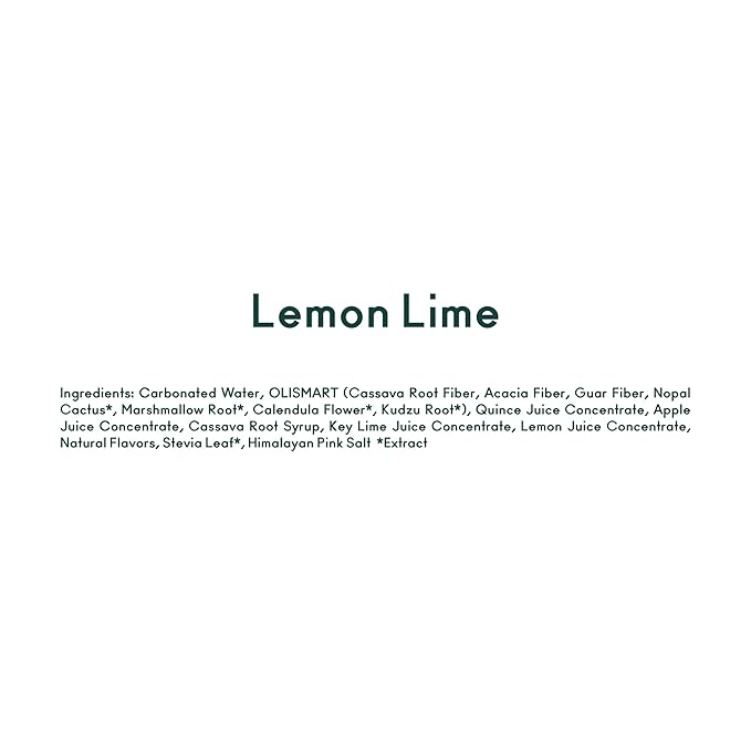 OLIPOP Prebiotic Soda Pop, Lemon Lime, Pantry Pack Packed with Prebiotics, Fiber, and Botanicals, Gluten Free, Vegan, GMO Free, 12oz Skinny (12-Cans)
