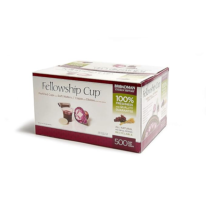 Broadman Church Supplies Pre-filled Communion Fellowship Cup, Juice and Wafer Set, 500 Count