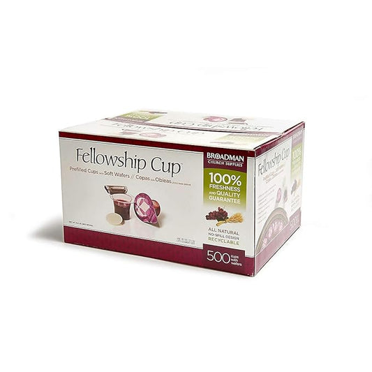 Broadman Church Supplies Pre-filled Communion Fellowship Cup, Juice and Wafer Set, 500 Count