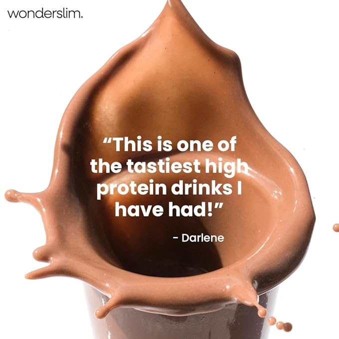 WonderSlim Meal Replacement Shake, Chocolate Salted Caramel, 15g Protein, 24 Vitamins & Minerals, Gluten Free, Low Carb (7ct)