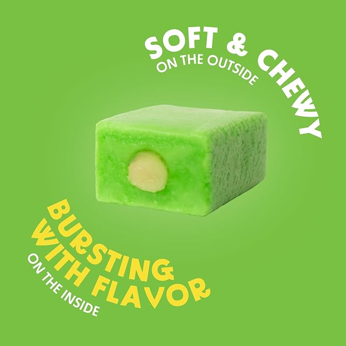 Sweet Dreams Center Filled Soft Chewy Candy Individually Wrapped, Gluten-Free Candies Party Size, Bulk Fruit Chews Candy for Kids - Sour Apple Flavor - 2 Pack, 12 Sticks Per Bag- 8 Pieces Per Stick- 192 Total Pieces