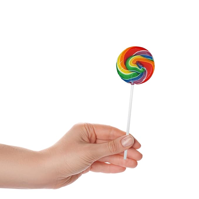 Rainbow Lollipops, 24 Pack, Swirl Lollipops, Individually Wrapped Lollipops, Carnival Lollipops Fruit Flavors, The Hampton Popcorn & Candy Company