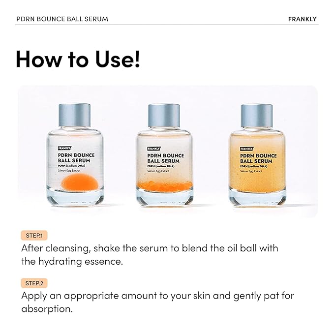 FRANKLY Salmon PDRN Bounce Ball Serum – 99% Pure PDRN Salmon DNA for Post Microneedling Recovery, Redness & Damaged Skin Repair | Glass Skin Korean Skincare | Lightweight, Non Sticky | 1.01 fl oz