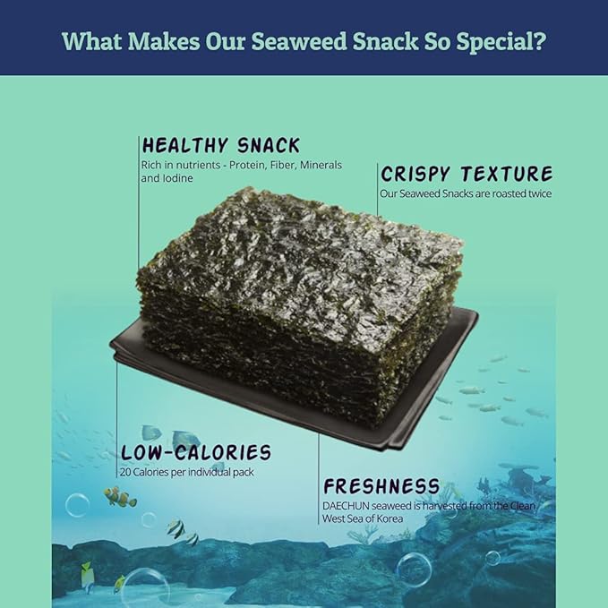 CHOI's 1 Organic Olive Oil & Green Tea Seaweed Snacks /(20 Pack) /Product of Korea/Kimbap, Gimbap, Organic, Organic Olive Oil, Oragnic Sesame Oil, Vegan, Keto, Gluten Free