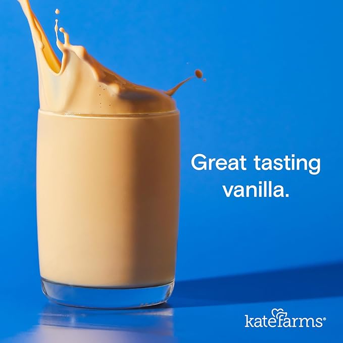 KATE FARMS Organic 1.0 Vanilla Nutrition Shake, 16g protein, 27 Vitamins and Minerals, Meal Replacement Shake 11 oz (12 Pack)