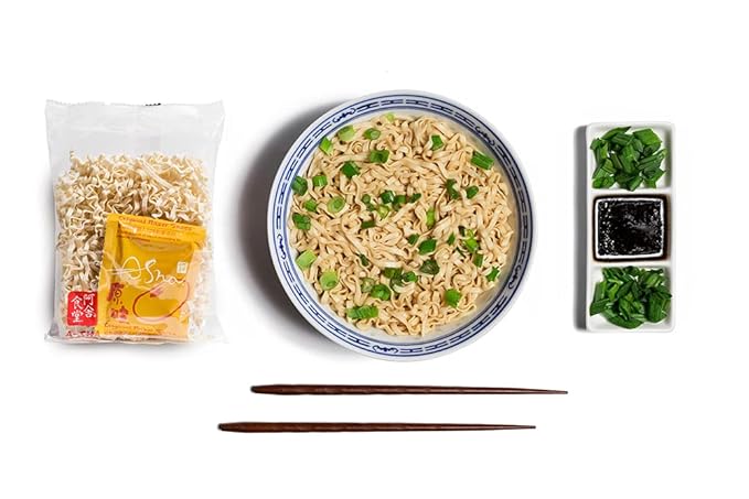 A-Sha Healthy Ramen Noodles With Original Soy Sauce - Chewy Mandarin Medium Sized Noodles, 1 Bag(5 Servings)