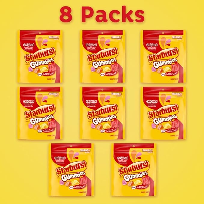 STARBURST Gummies Original Gummy Chewy Fruit Candy, Sharing Size, 9 oz Bag (Pack of 8)