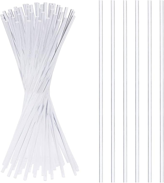 LSYGXYZ 50 Pieces Acrylic Lollipop Sticks, Clear Cake Pops for Candy Dessert Chocolate Handmade DIY, 8 Inch(3mm Diameter)